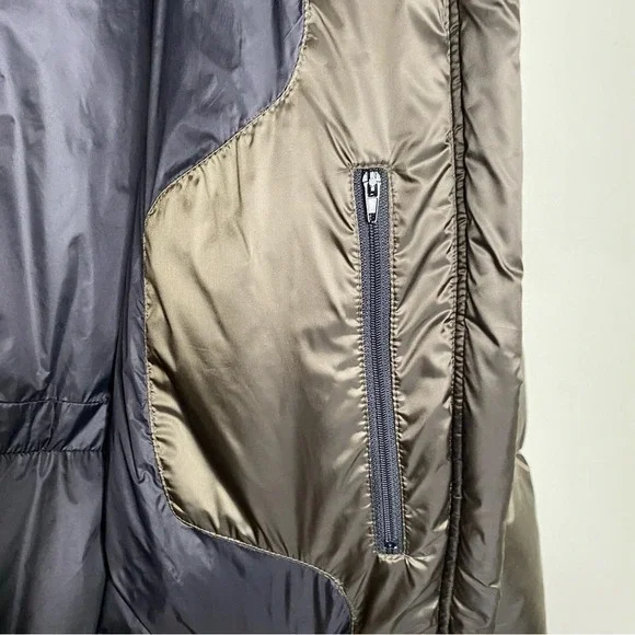 BCBGMaxAzria Metallic Green Quilted Down Puffer Jacket Coat Women Small Gorpcore